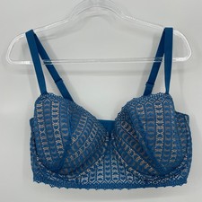 New ADORE ME Nymphadora Contour Bra 42DDD Blue Fancy Adjustable Strap