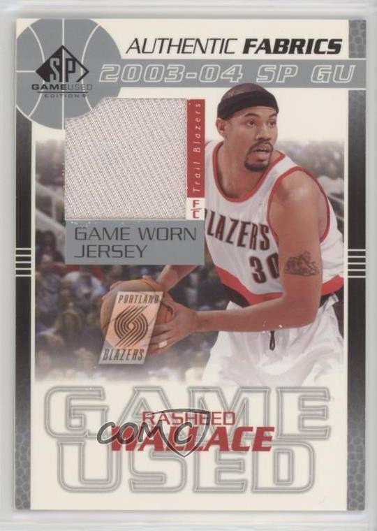 2003-04 SP Game Used Edition Authentic Fabrics Rasheed Wallace #RW-J 2d9