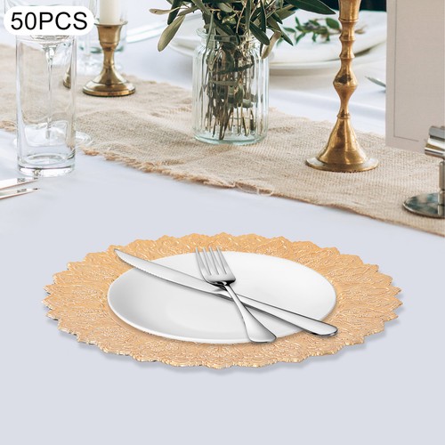 13in 50pcs Antique Charger Plates For Wedding Party Table Decoration For Banquet - Bild 7 von 13