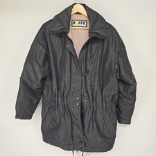 Vintage Roffe Ski Wear Women's Black Diamond Pattern Winter Jacket Size 10