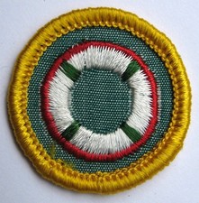 Parche boya anillo salvavidas nadador insignia salvavidas vintage Girl Scout 1963-1974