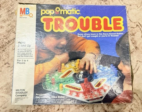 Vintage Trouble Pop O Matic Board Game 1986 Edition MB Milton Bradley Complete