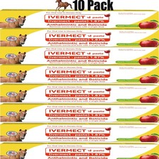 Premium Horse Dewormer Paste 10 Pack Apple Flavor Wormer EXP 01/2028