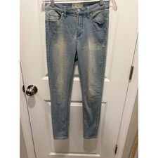 Free People Womens Skinny Jeans Frayed Hem Light Blue Size 26