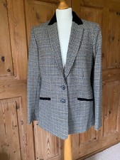Toast Jacket Blazer Dogtooth Check Wool Tweed Hacking Jacket Uk 12 Moon England