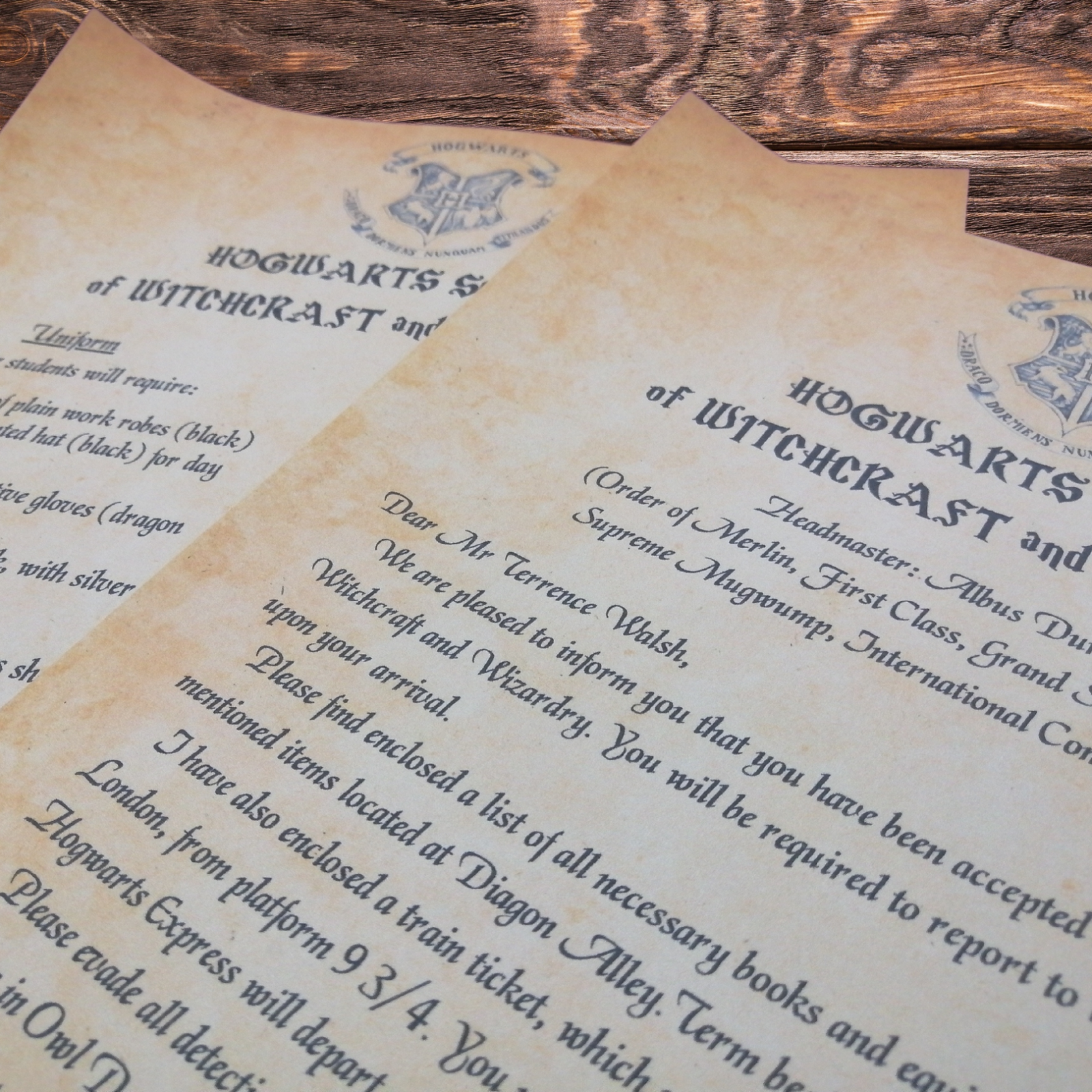 Editable Hogwarts Acceptance Letter Set to Wizard School of Witchcraft and  Wizardry, New Editable & Printable Hogwarts Letter 
