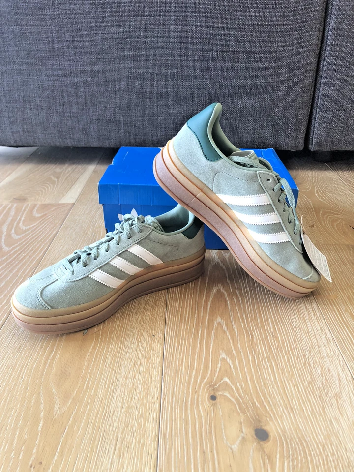 Women sz US 6.5 - adidas Gazelle Bold - Sage Green w/ gum - Image 4 of 4