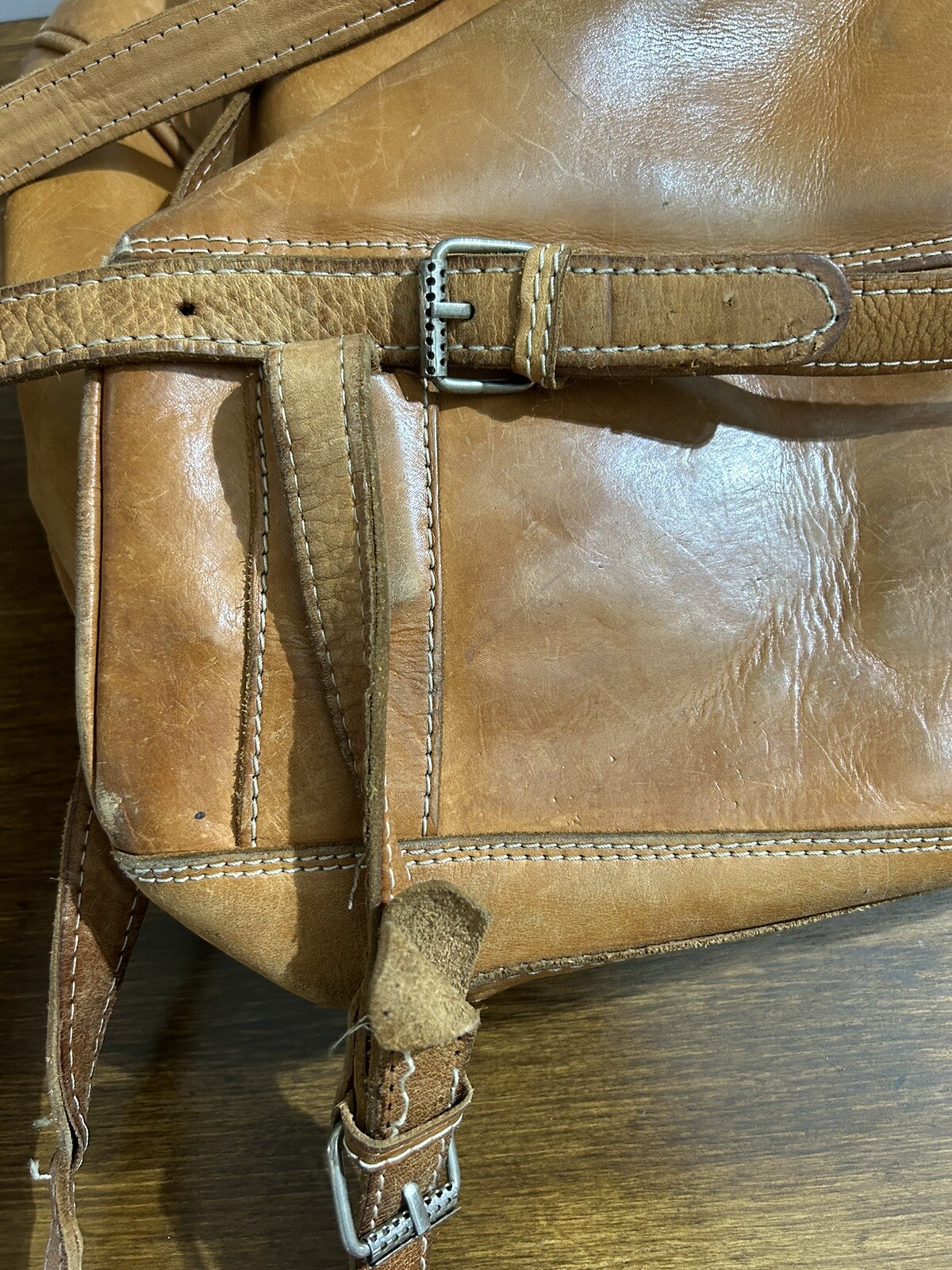 Vintage Leather Backpack Rucksack Travel Laptop Adventure Outdoor Bag