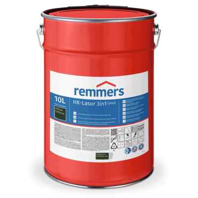 Remmers HK-Lasur 3in1 Plus Dunkelgrün 10 L   Holzschutzlasur für außen