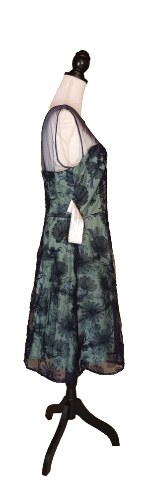 Vestido para mujer JS Collections 12 azul floral lentejuelas corpiño transparente formal graduación Foto 3 de 4