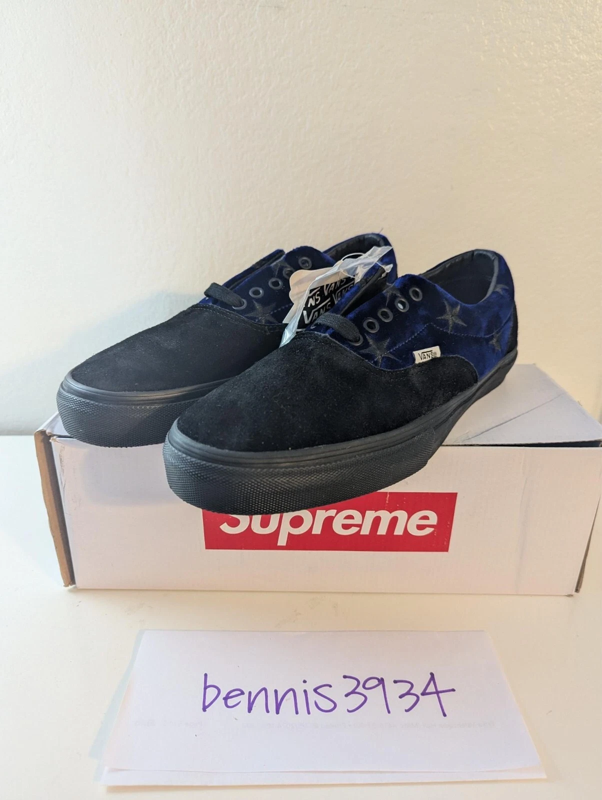 VANS x Supreme Era Pro velours bleu taille 10,5 Deadstock VN 0VFBANI