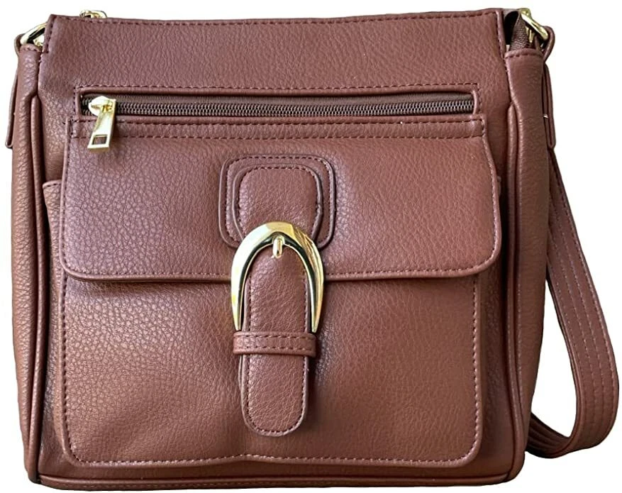 Bolsa de mão Roma couro fivela frontal arma oculta - Imagem 3 de 4