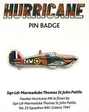 Hawker Hurricane Plane World War Two Pin Badge
