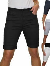 Womens Cotton Chino Shorts Jeans Style Bermudas Above Knee City Shorts 10-18