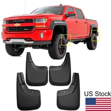 4x Splash Guards Mud Flaps For Chevrolet Silverado 1500 W/Fender Flares 2014-18