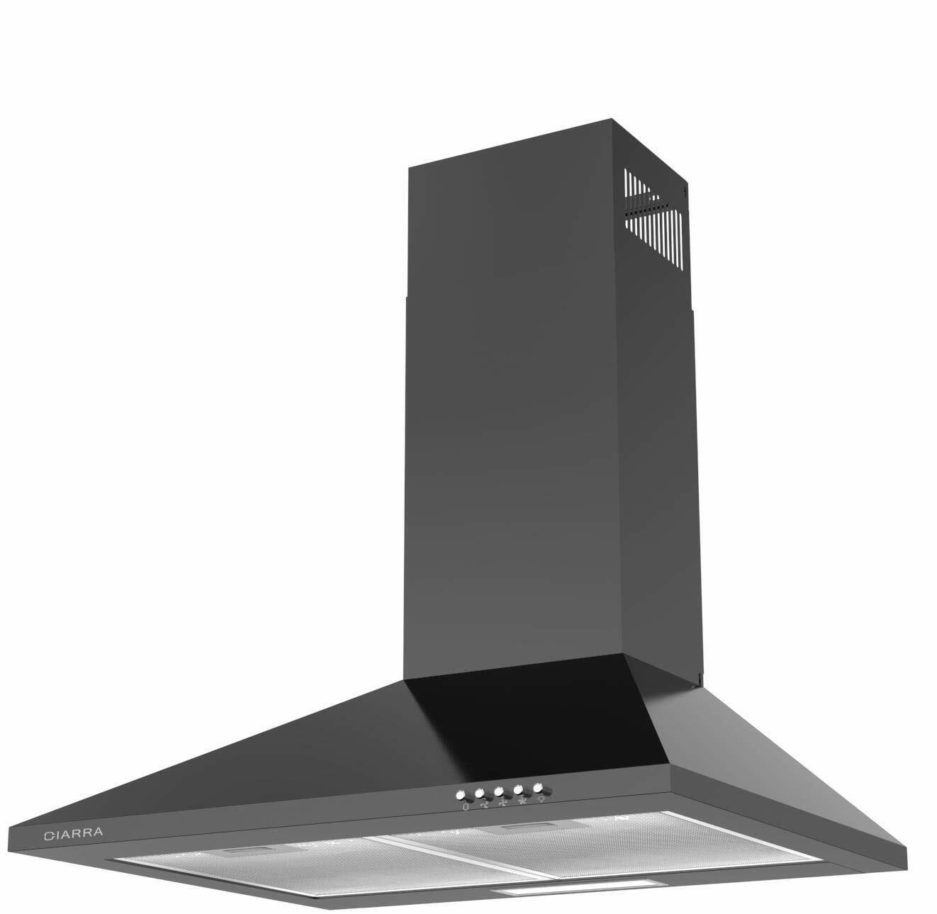 Cappa Ciarra Nera 60cm: Eleganza Inox per Cucine Contemporanee