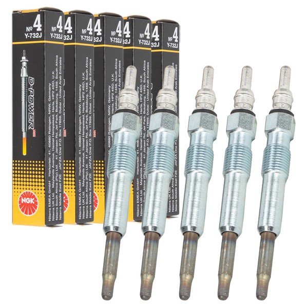 5X NGK 5605 Y-732J D-POWER 4 GlüHkerze FüR VW LT II T4 Audi 100 C3 A6 C4 2.5 TDI-image