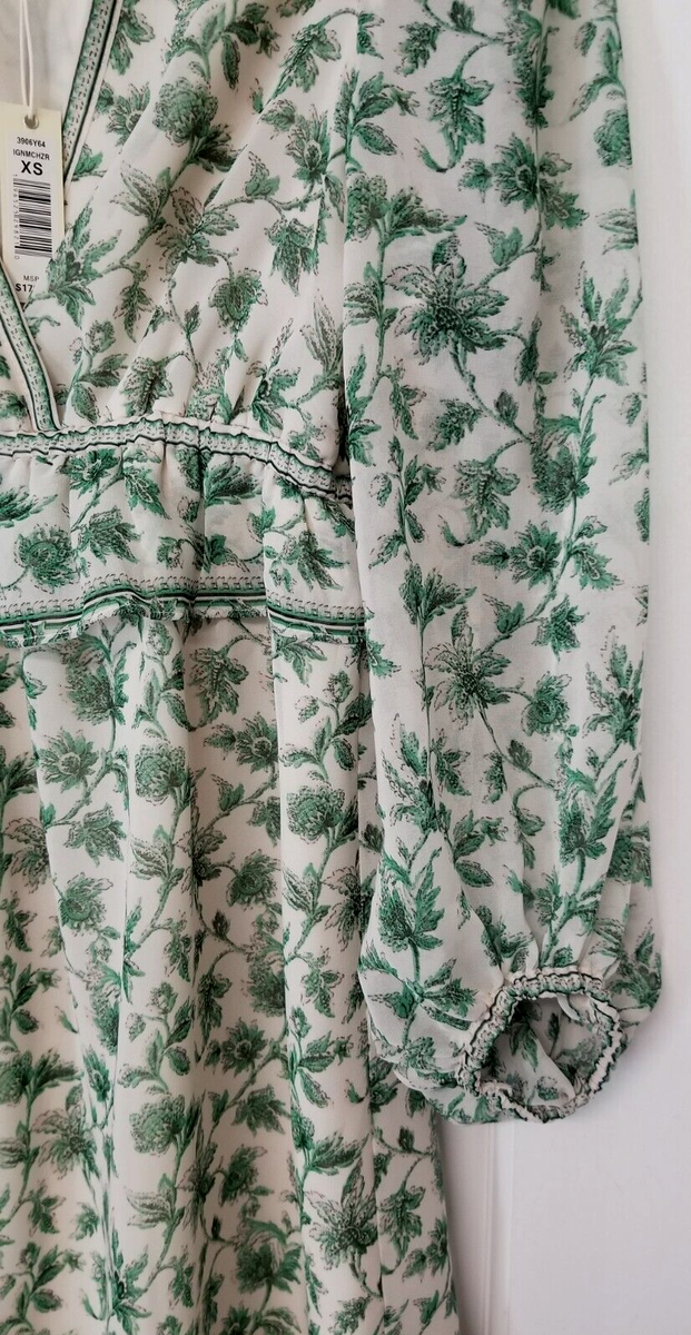 MAX STUDIO LONDON WOMEN'S DRESS WHITE, GREEN FLORAL LEAF STEM PATTERN SZ XS  NWT | eBay