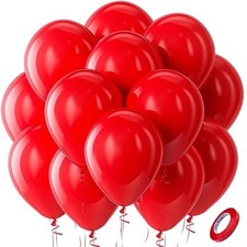  Red Balloons Latex Party Balloons - 100 Pack 12 inch 12inch (Normal) A05 - Red
