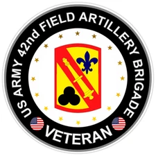 US Army 42nd Field Artillery Brigade Veteran Bumper Sticker Military Decal 5"