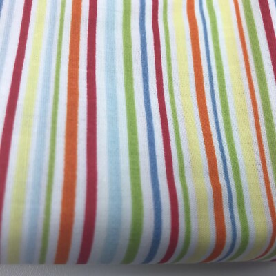 MAINSTAYS Home Twin Flat Sheet Colorful Circus Stripes 60/40
