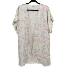 Lucie Ann Ii Floral Lace Robe Women M Cream Feminine Romantic Cottagecore Casual