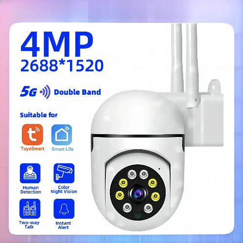 5G Tuya 3/4MP WiFi IP AI Human Detect Color NightVision Camera Smart HomeMonitor