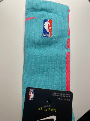 Nike NBA Elite Basketball Crew Socks Green Pink Adult Size Large One Pair Only
