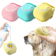 Soft Dog Bath Brush Pet Shampoo Massage Dispenser Grooming Shower Silicone