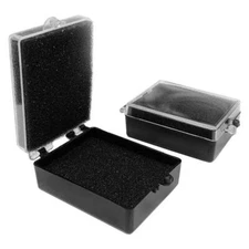 BesQual Crown Boxes - 2" x 1.50" x 0.85", Black/Clear Lid, Set of 2