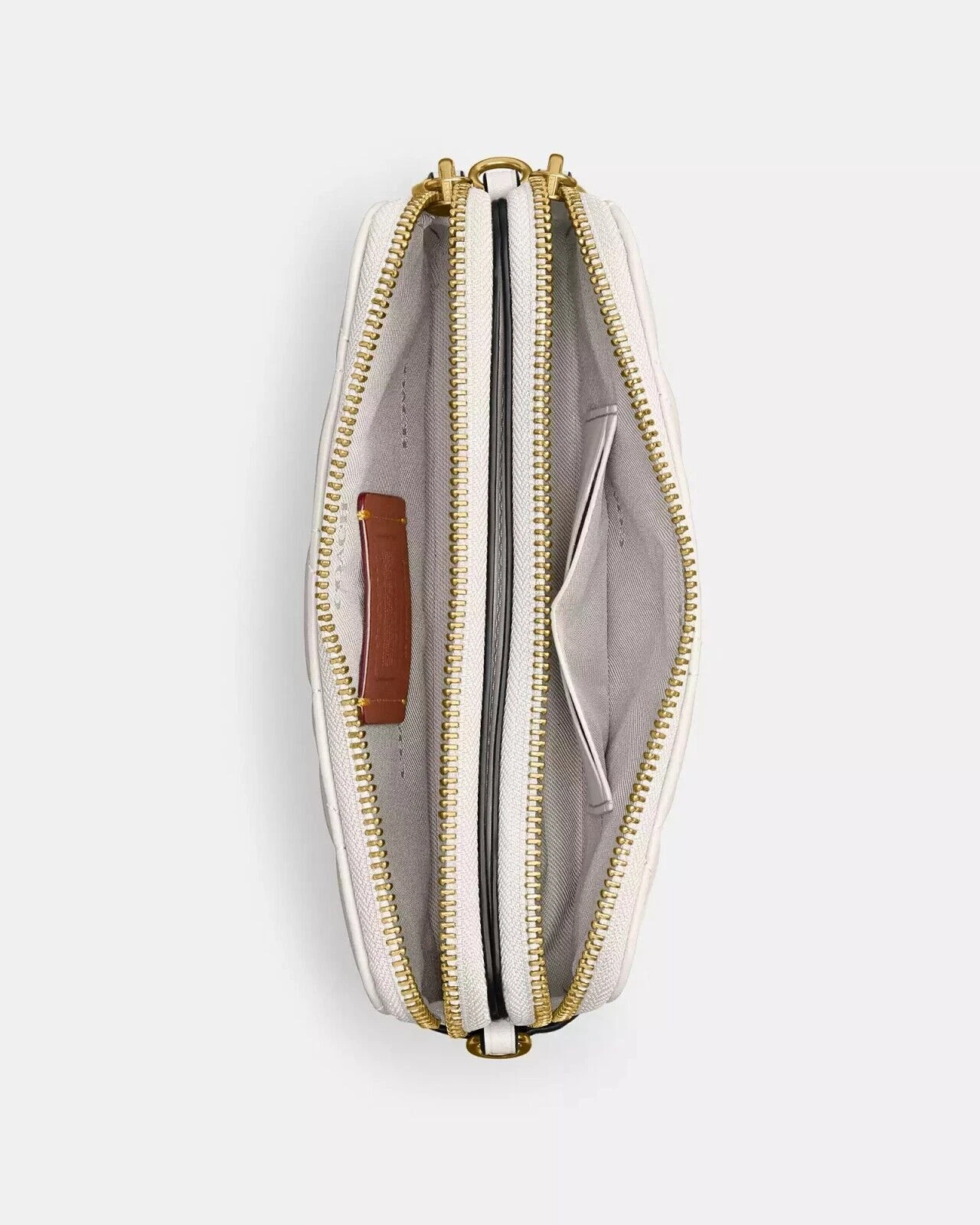 Borsa a tracolla Coach cm531 Kira nuova con cuscino trapuntato $295 GESSO