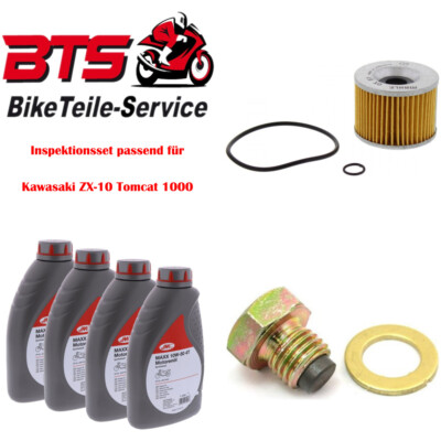 Satz 4L Öl, Filter, Ablassschraube passend für Kawasaki ZX-10 Tomcat 1000 ccm
