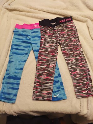 Nike Pro Dri Fit Leggings Girls XL Multicolor Tight Youth Capri