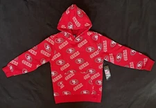 NWT NFL San Francisco 49ers Red Hooded Hoodie w/ Pocket - Youth Large 14/16