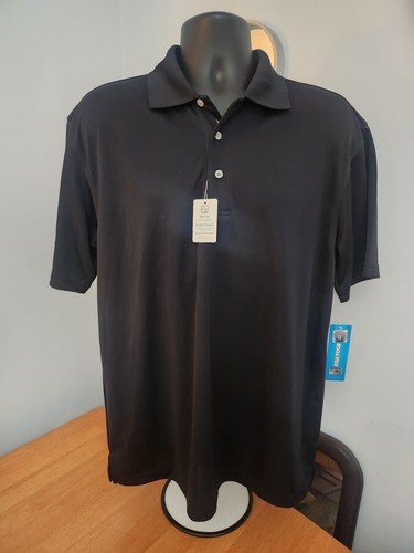 Neu PGA Tour Air Flux klassischer Kaviar schwarz Golf Poloshirt Herren groß