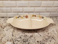 VINTAGE FRANCISCAN Woodlore MUSHROOM Relish Serving Dish/Tray - Divided; MINT 