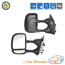 Pair Towing Mirror Manual For 1999-2007 Ford F-250 F350 F450 Super Duty Pickup