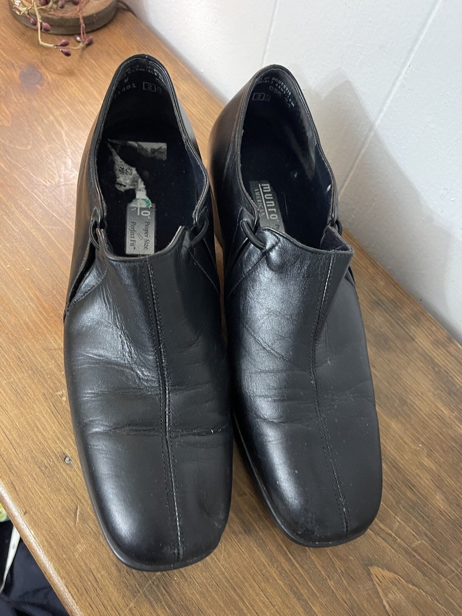 Munro Black Bootie Leather Comfort Shoes EUC Shoe Bootie