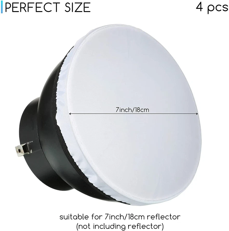 4Pcs Diffuser Lamp Sock Soft Cloth Lamp Cover 7"/18cm for Flash Light Speedlites - Image 3 of 4