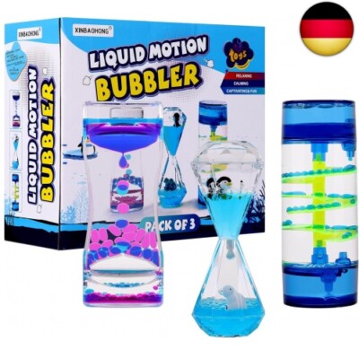XINBAOHONG Tropfen Sanduhr Flüssig Bewegung Blasen 3 Stück Liquid Motion Bubble