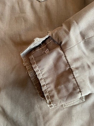 Vintage 60s/70s Brown Canvas Distressed Chore Work Jacket 42 Large Country Wide - Picture 6 of 12