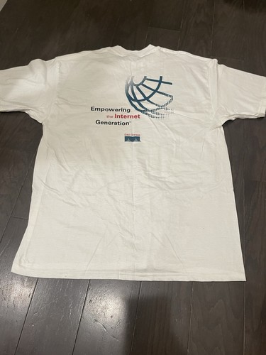 Vintage Cisco Systems Empowering The Internet Y2K Shirt Mens Size XL Hanes - Picture 4 of 8