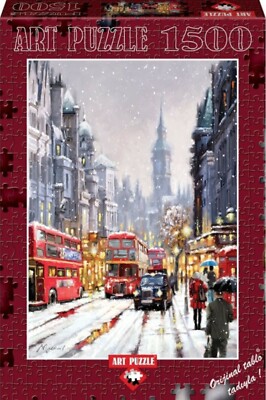 Whitehall In Snow 1500 Piece Puzzle - Beyaz Londra