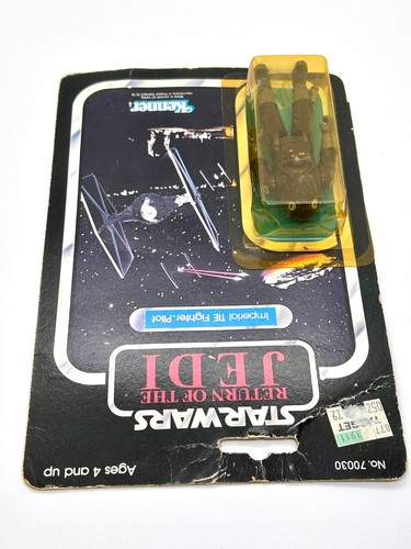 Vintage Kenner Star Wars TIE Fighter Pilot Figure Card 77 back cut pop ROTJ MOC - Picture 4 of 10