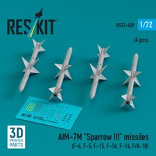 1/72 Reskit RS72-0459 AIM-7M "Sparrow III" missiles (4 pcs) (F-4, F-5, F-15, F-1