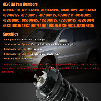 2pc リア右/左ショックアブソーバーストラット電気互換リンカーン 2015