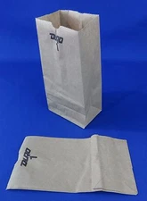 200 Qty #1 Paper Brown Kraft Natural Sack Grocery Retail Bags 3.5"x2.375"x6.875"