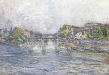 Frédéric Houbron Painting Paris Landscape Impressionism Belle Époque Art Nouveau
