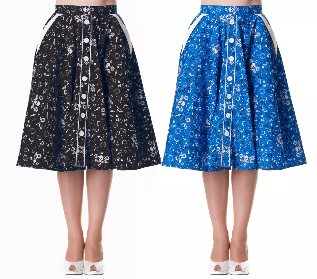 SWING SKIRT size 8 10 1950s Retro Vintage rockabilly circle