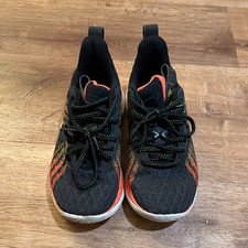 Under Armour Unisex Kids Low Top Mesh Lace Up Sneakers Black/Orange/White 6.5